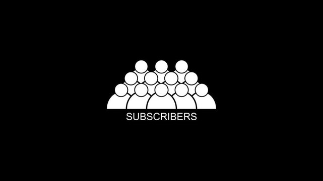Animated subscribers with growing crowd for social media marketing and channel growth