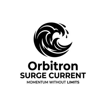 Modern circular wave graphic symbolizing energy and power for marine or nautical branding.