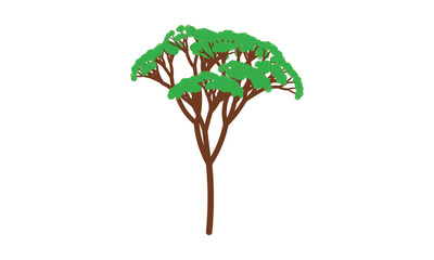 Curved Botanical Tree Shapes Vector