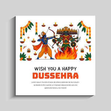 Happy Dussehra Social Media Instagram Post Banner design