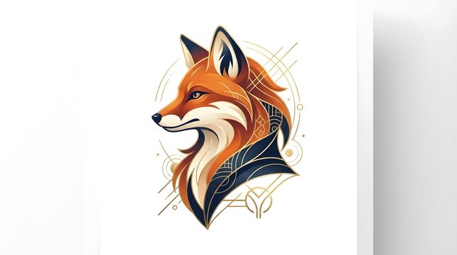 Stylized orange fox head profile illustration.