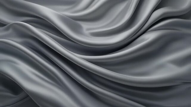 Discover an elegant loop of smooth gray silk or satin fabric flowing in gentle waves. Perfect luxury background for modern design projects.