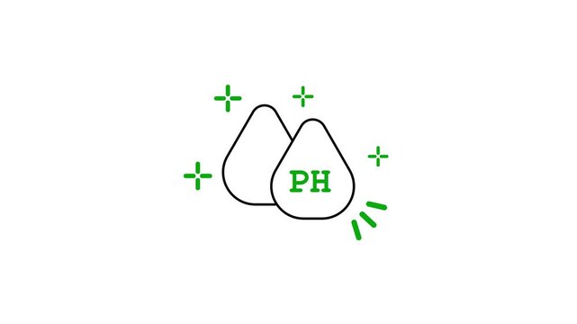Animated ph balance with sparkling effect for skincare and science projects chemistry