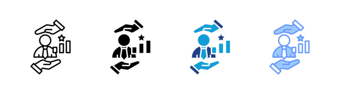Empowerment icon set multiple style collection