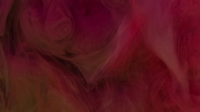 Smoke water blend. Paint drop. Blur yellow purple pink color splash fog cloud texture glitter liquid spreading on abstract bright background.