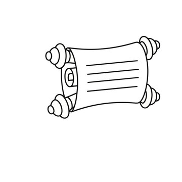 Scroll with lines on paper