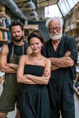 Obraz premium Diverse Team of Artisans in a Creative Studio Setting