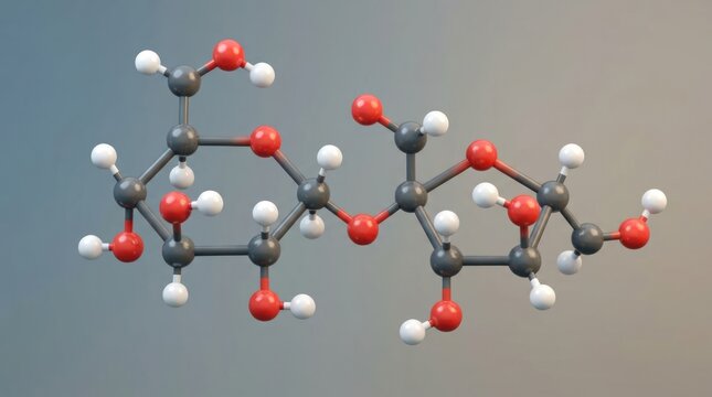 Molecular structure of carbohydrate molecule chain representation