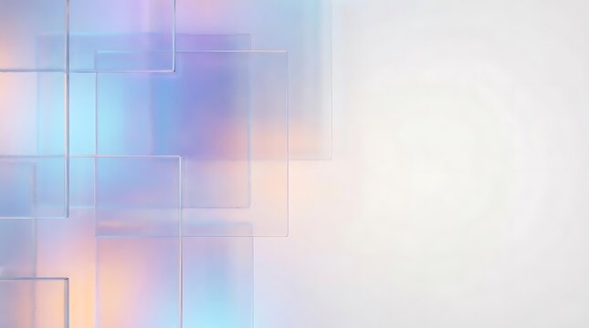 Abstract iridescent glass rectangles background.