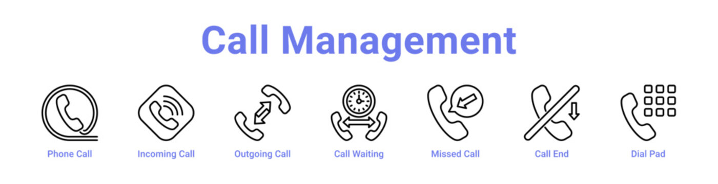 Call Management Web Icon Banner and Collection