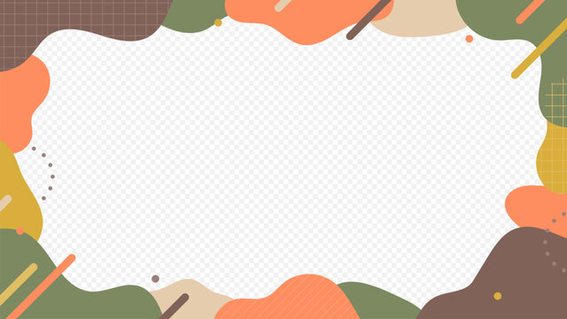 Modern Abstract Earth Tone Organic Shape Frame Border Design