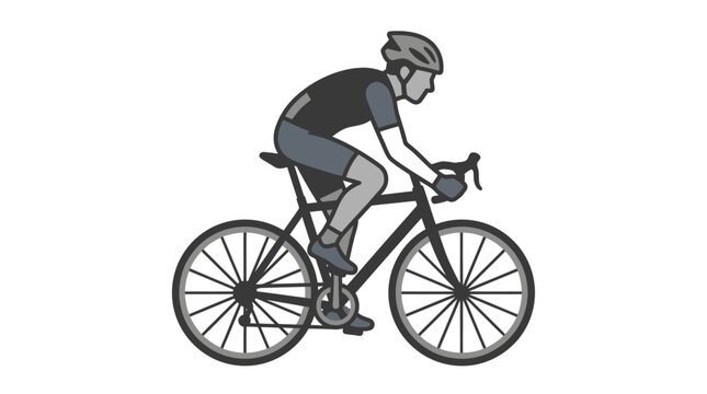 Man Riding a Bicycle Quickly Outdoors.