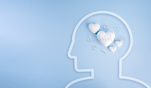 Healthy mind and preventive healthcare concept promoting longevity through mental wellness, heart health, nutrition, exercise, self care, healthy habits, and holistic well being for lifelong vitality.