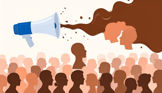 Dictator addressing a massive crowd with propaganda speech. Authoritarian leader delivering powerful oration to obedient audience in dramatic polit...