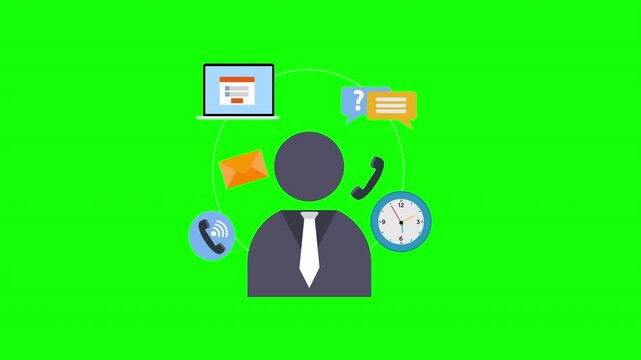 Business Professional Managing Multiple Communication Channels and Time Efficiently