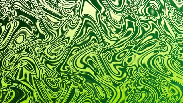 Abstract flowing green liquid waves with wavy hypnotic patterns