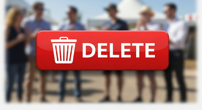 The trash can icon and delete button are commonly used in file management or data cleaning applications.