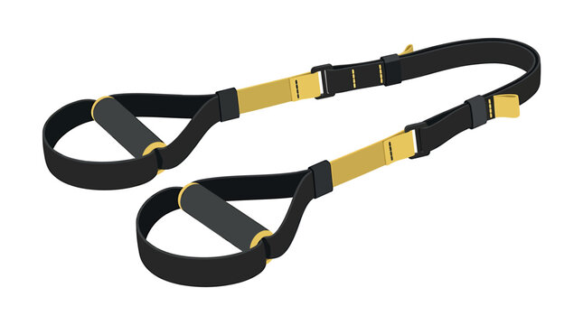 Black and Yellow Suspension Trainer Straps Vector