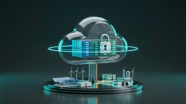 Secure sustainable cloud computing data center powered by renewable solar and wind energy infrastructure