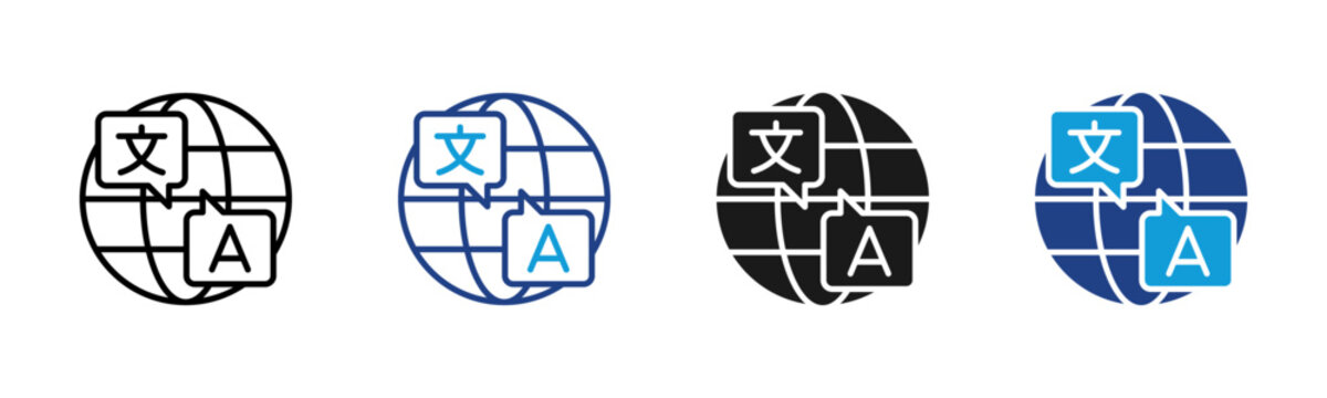 Translation Web icon with multiple style collection