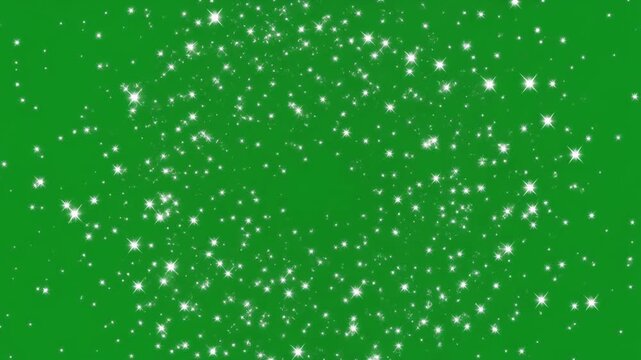 White Particles Collapsing Inward on Green Screen