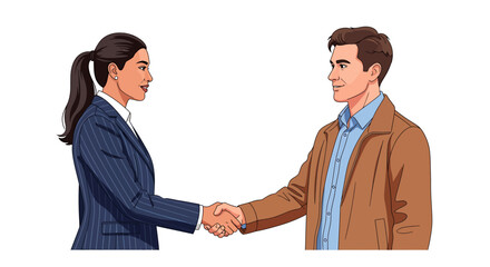 Fototapeta premium Female Lawyer and Male Client Shaking Hands