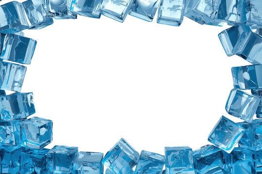 Blue ice cube frame with empty center
