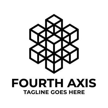 Abstract interlocking cubes creating a complex three-dimensional optical illusion.
