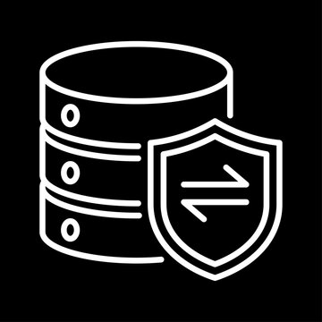 Database security, shield protection, and data privacy management minimal vector icon