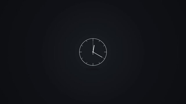 White Clock Animation Moving Center To Right