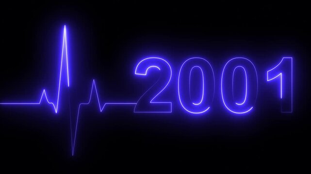 2001 Heartbeat Concept. Heartbeat Line on Dark Gradient Background sound wave audio Full HD 4K Video Download 
