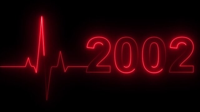 2002 Heartbeat Concept. Heartbeat Line on Dark Gradient Background sound wave audio Full HD 4K Video Download .