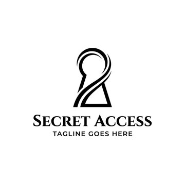 Sleek line-art graphic combining security motifs with fluid curves. Ideal for digital security, apps, or private concierge services.
