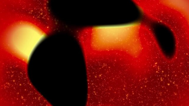 Red and Yellow Vibrant Glitter Transition with Flowing Abstract Shapes