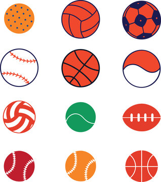 Sports Ball Icon Set