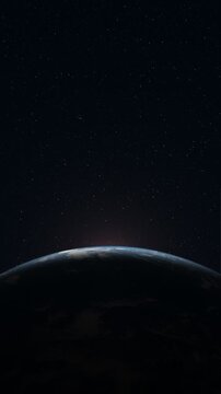地球大気層と現れる太陽　タテ版