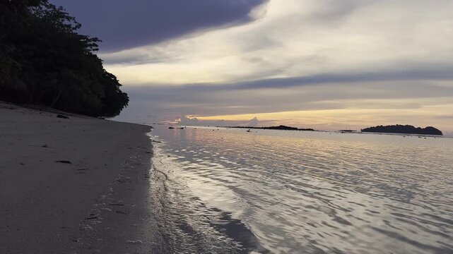 Sunset Over Tropical Beach Shoreline