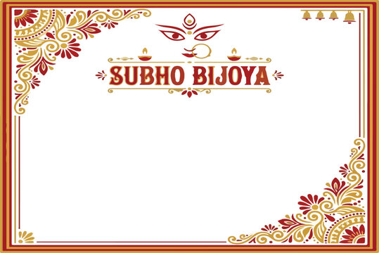 Subho Bijoya Decorative Horizontal Frame Template