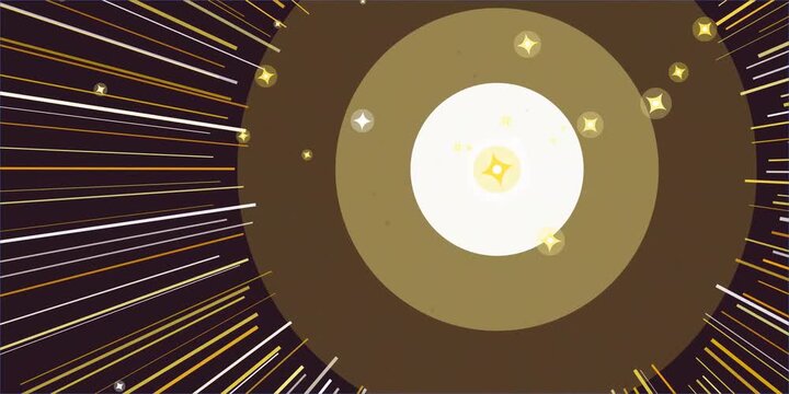 Abstract cinematic motion graphics loop with dynamic light streaks and glowing particles