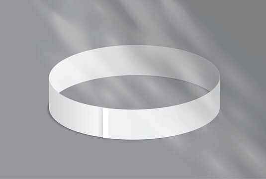 Blank vinyl medical ID or wristband mockup isolated on background. Adjustable identification bands for concert events, hospitals, security, access control, branding, print design and promotional