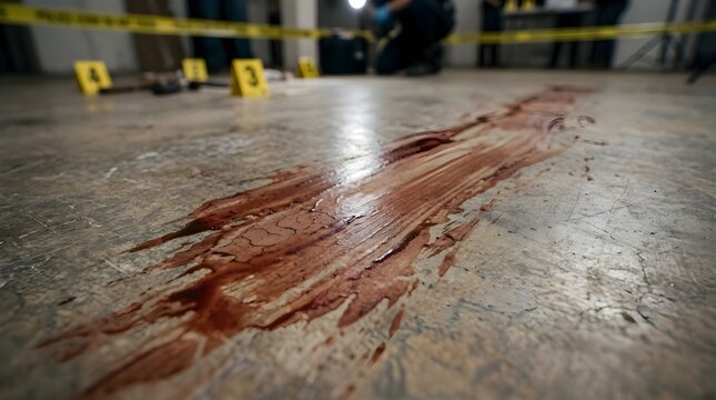 blood smear or spatter from a crime victim