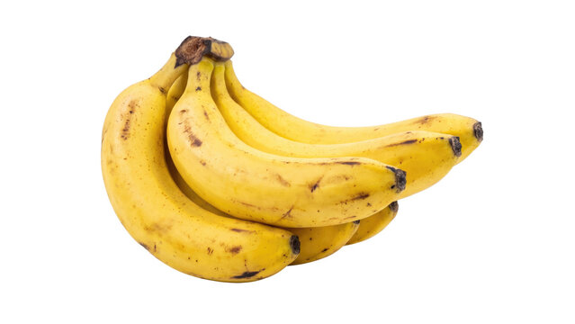 Bunch of Ripe Yellow Bananas Isolated on White Background