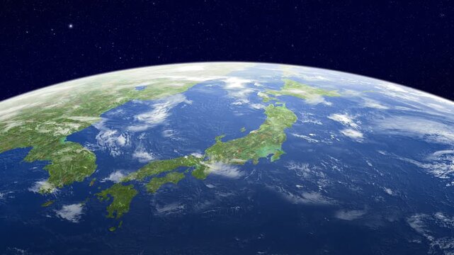 地球　軌道上より日本列島を望む
