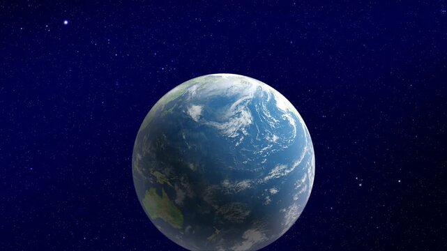 日本がアップになり迫り来る地球