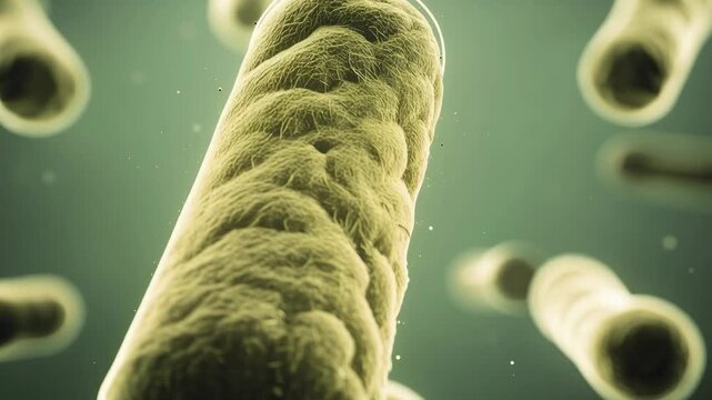 Explore the fascinating microscopic world of bacteria navigating their vibrant microbial universe in stunning detail