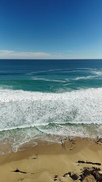 Ethel Beach, Dhilba Guuranda-Innes National Park, South Australia &ndash; 4K aerial drone footage of sandy beach, dramatic limestone cliffs, turquoise ocean and rugged Yorke Peninsula coastline