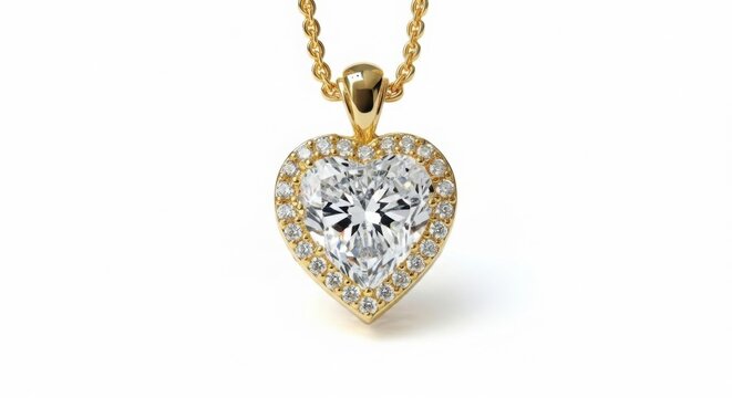 Elegant pear shaped diamond pendant necklace with gold chain