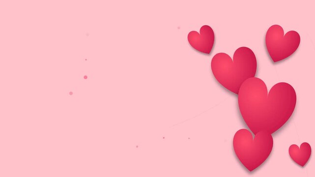 Soft Pink Background Featuring Elegant Floating Hearts Arrangement for Romantic Occasions and Valentine Celebration Design Projects