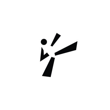 Taekwondo martial arts fighter logo design