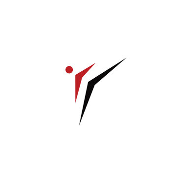 Taekwondo martial arts fighter logo design